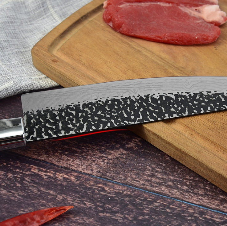 Stainless Steel Marbled Handle Diagonal Kitchen Knife