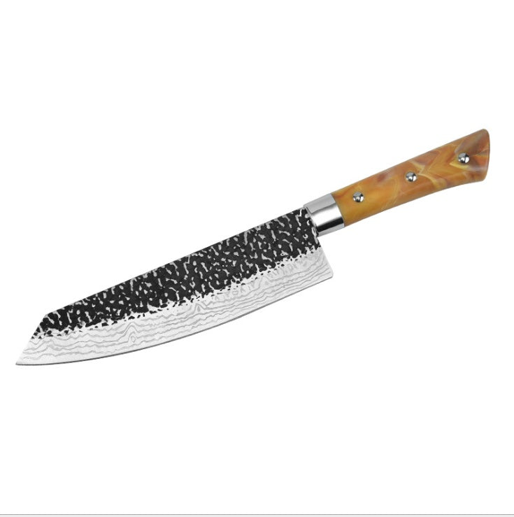 Stainless Steel Marbled Handle Diagonal Kitchen Knife