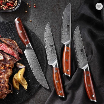 Professional Damascus Steel Steak Knife Set